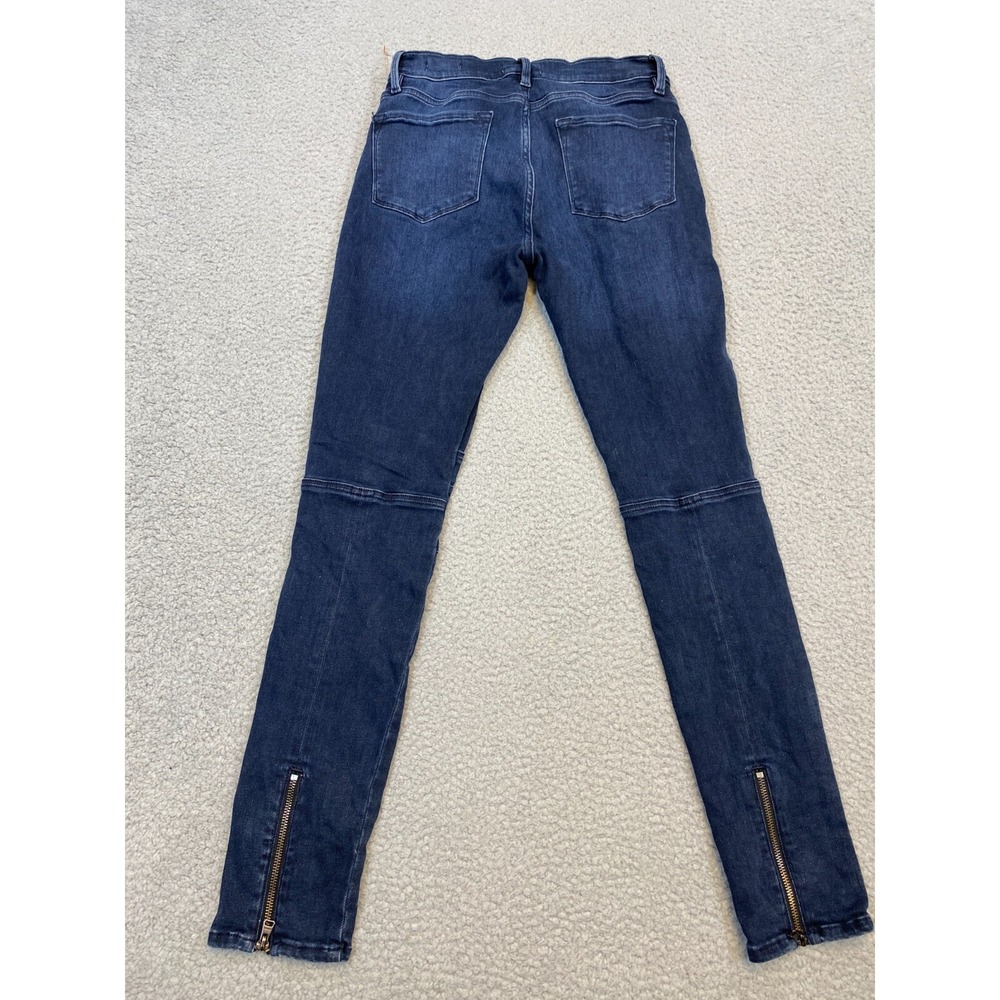 Frame Jeans Le Skinny de Jeanne Women's 29 Blue Cotton Blend Skinny Ankle Zip